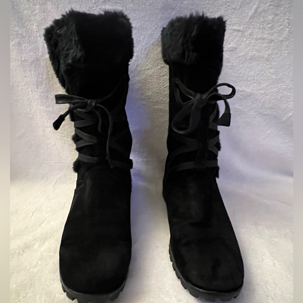 BareTraps Black Suede Winter Boots